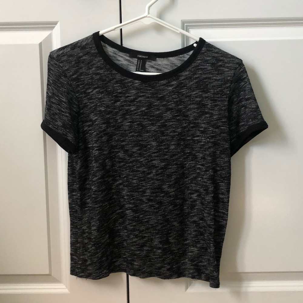 Forever 21 Black and Gray Ringer Tee